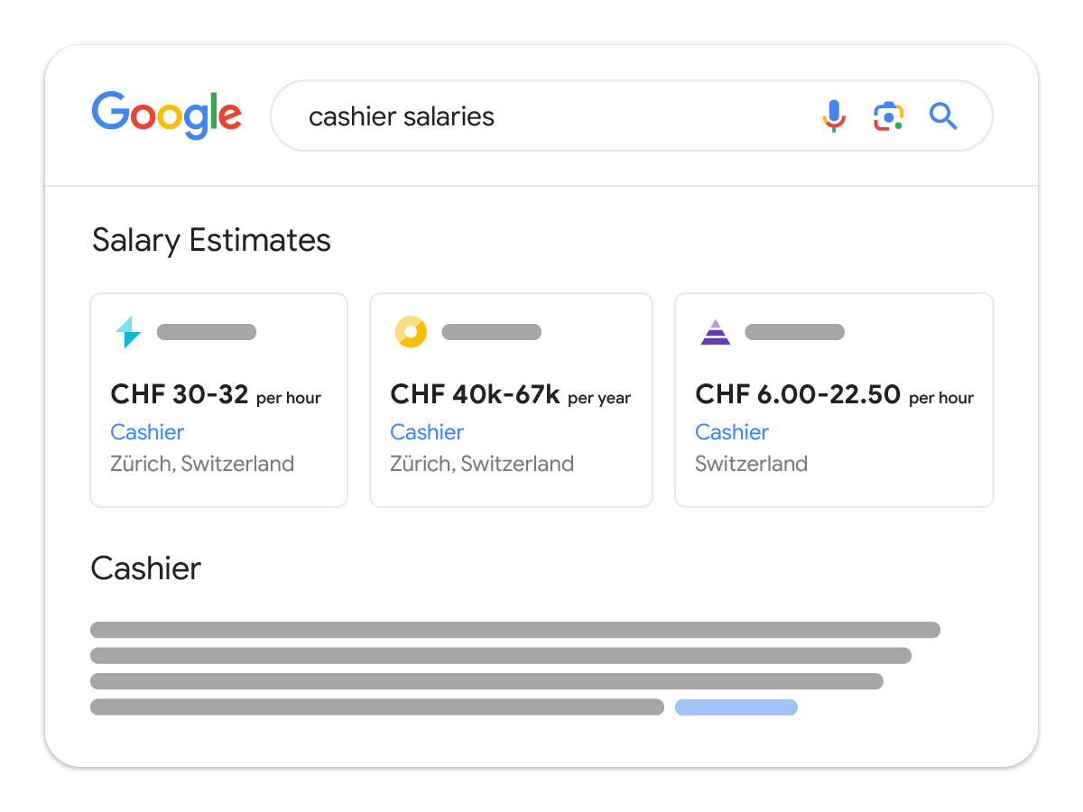 Estimated salary information on Google Search