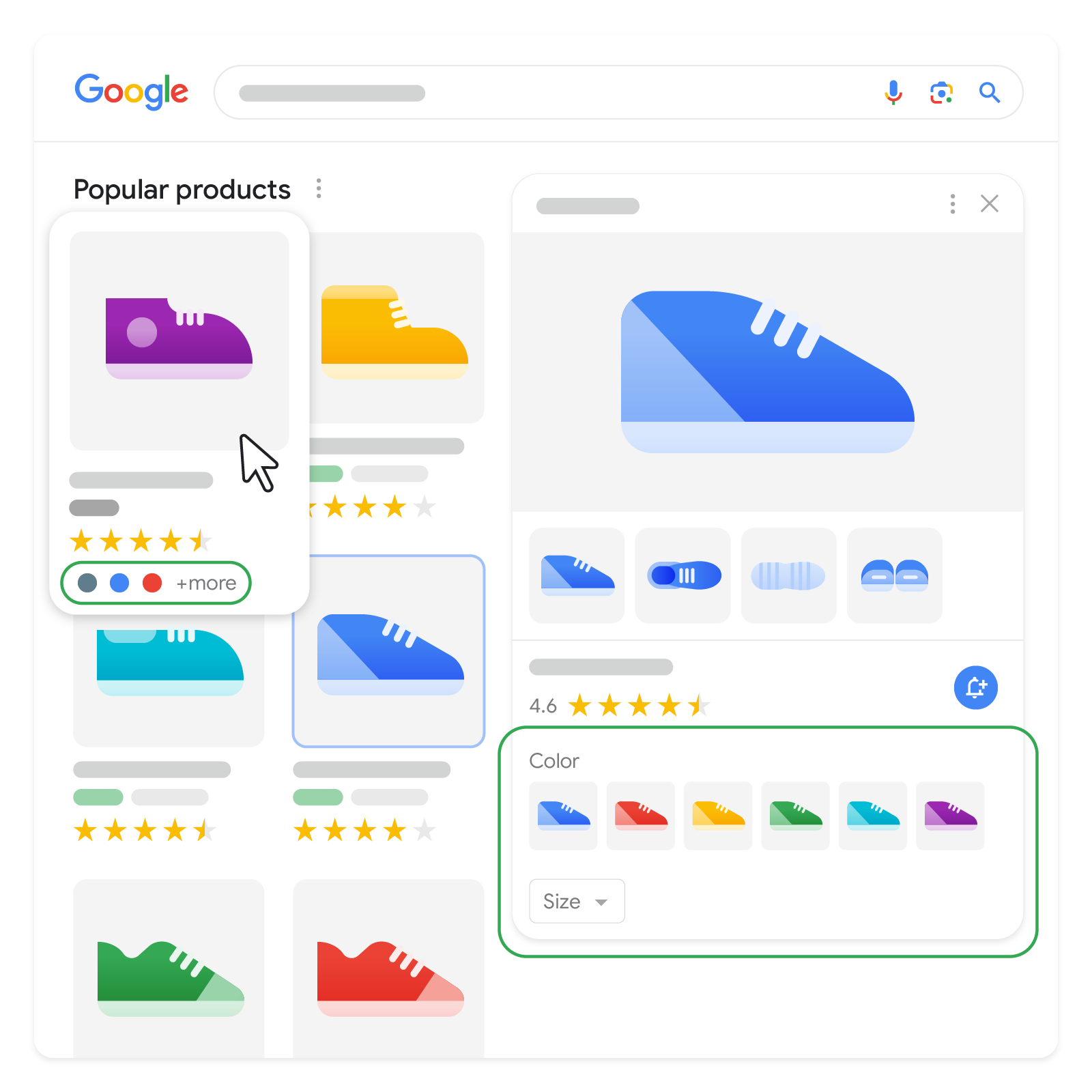 product variants in search results
