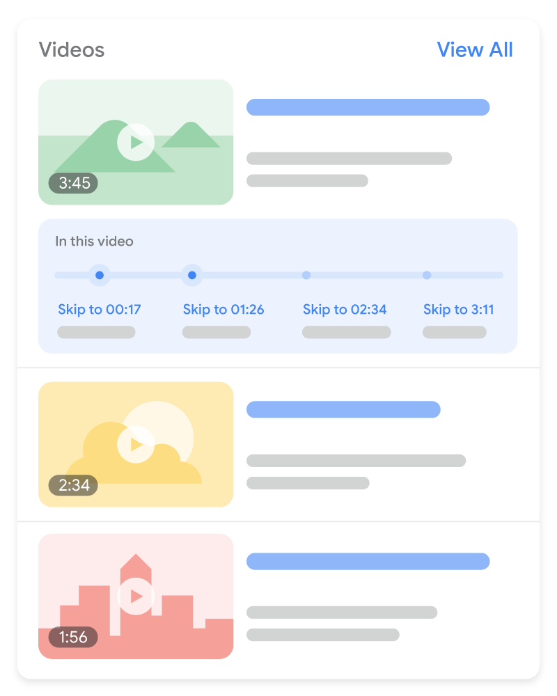 Example of a video in search results with key moments